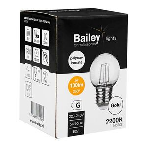 LED-lamp G45 FIL Safe E27 2W 12W 100lm 822 PC geel