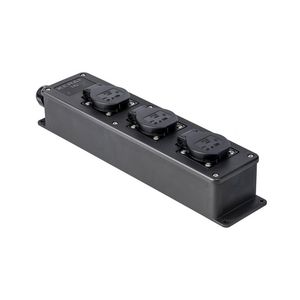 Snoercentrale 3-voudig 16A 250V randaarde zwart VVE=2