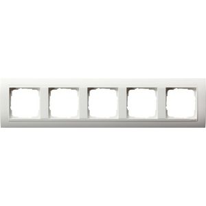 Afdekraam 5-voudig bred Gira Standard 55 zuiver wit m