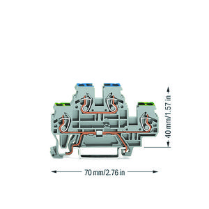 2-etageklem Aard-/rijgklem 2,5mm² grijs VVE=50
