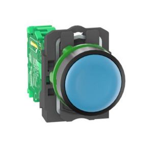 Draad- en batterijloze drukknop Kunststof Blauw 22mmR