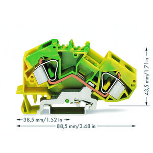 2-draads aardklem 16mm² Markering in het midden groe VVE=25