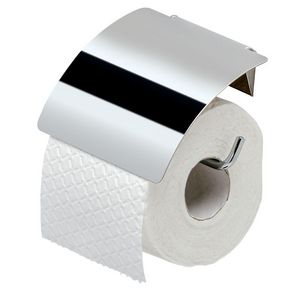 Closetrolhouder chroom met klep HOTEL 125x120x27mm