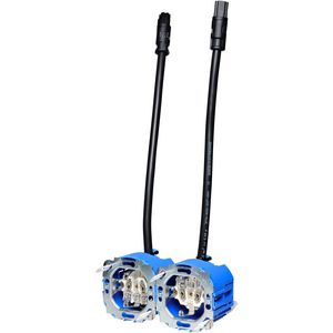 2-voudig voorzien van 2 x contactdoos WAGO RD Male zwart+Fem