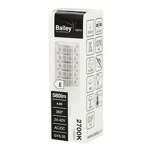 LED-lamp GY6.35 24V-42V 4.3W (47W) 580lm 827 helder