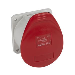 Inbouw WCD 400V 32A 5P IP44 kunstst. rood 058059 P17
