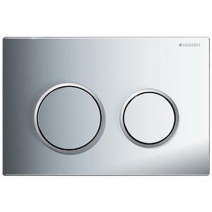 Bedieningsplaat 2-toets Omega20 ROUND plaat+toetsen: chroom ring: chroom mat