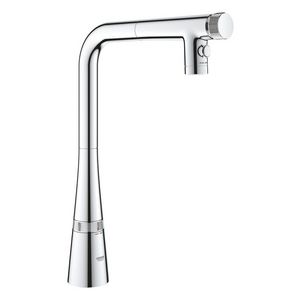 Zedra keukenkraan smartcontrol L-uitloop uittrekbaar dual spray chroom (prof)