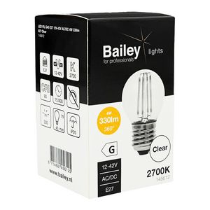 LED-lamp G45 FIL E27 12V-42V AC/DC 4W 330lm (30W) 827 helder