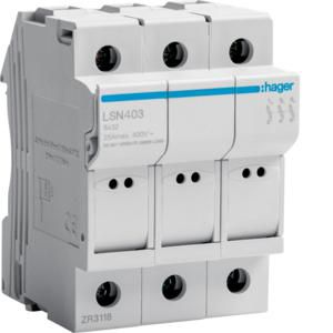 Zekeringhouder L32 3P 25 A 3 modulen