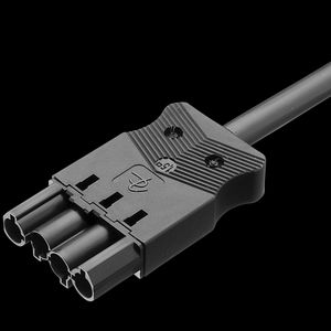 Aansluitsnoer male 4-polig 1,5mm² 100cm LV zwart Eca (AC166 ALCGS/415 100)