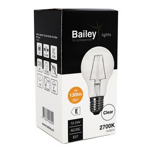 LED-lamp A60 FIL E27 12V-24V AC/DC 1W 130lm 14W 827 helder