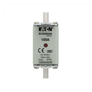 Zekering laagsp. 100A AC 500V NH00 gL/gG dubbele mel VVE=3