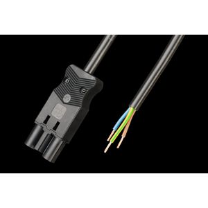 Aansluitsnoer male 3-polig 1,5mm² 150cm LV zwart Eca (AC166 ALCGS/315 150)