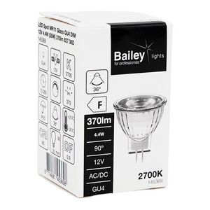 LED-lamp MR11 Glass spot GU4 DIM 12V 4.4W 35W 370lm 827 36D