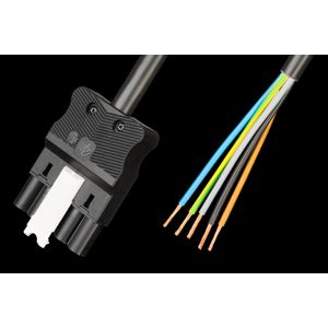 Prefab aansluitsnoer male 5-polig 2,5mm² LV15 37,5cm zwart B2ca (AC166 ALCGS/525 37,5)