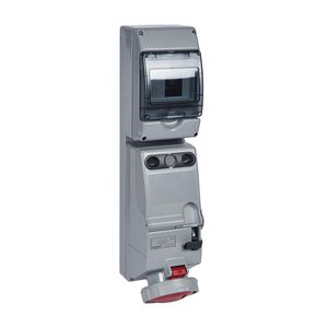 Wandcontactsdoos gesch. + DIN 400V 63A 5-polig IP66 P17