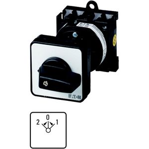 Omschakelaar 2 cont. 20A frontpl:2>0<1 45° 009852