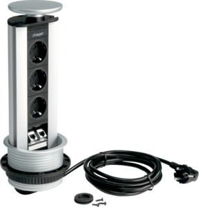 Contactdozen Pop-up 3 + data RJ45 cat.6 2-voudig P/P