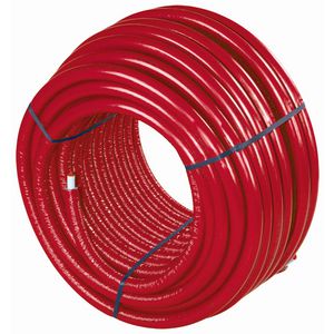 Rol a 50mtr. meerlagenbuis Uni Pipe PLUS S6 25x2,5mm rood met 6mm isolatie