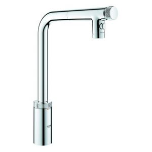 Minta keukenkraan smartcontrol L-uitloop uittrekbaar dual spray chroom (prof)