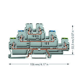 3-etageklem Aard-/rijg-/rijgklem 2,5mm² grijs VVE=50
