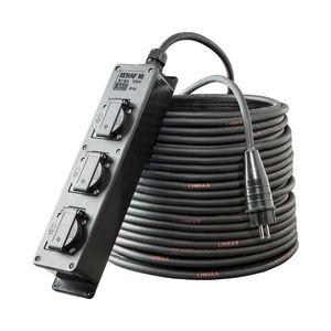 Verlengkabel 10mtr. H07RN-F 3G1,5 randaarde 3-voudig
