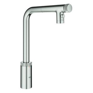 Minta keukenkraan smartcontrol L-uitloop uittrekbaar dual spray supersteel (rvs look) (prof)