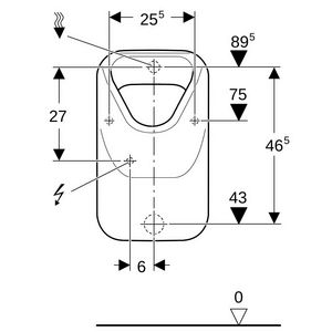 300 urinoir achterinlaat wit achterafvoer/onderafvoer