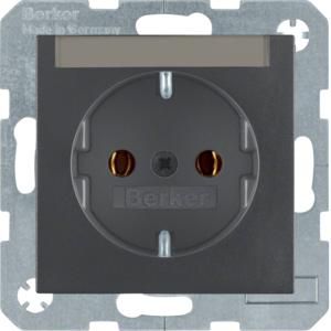 Wandcontactdoos RA tekstv. steek berker S.1/B.3/B.7 antraciet