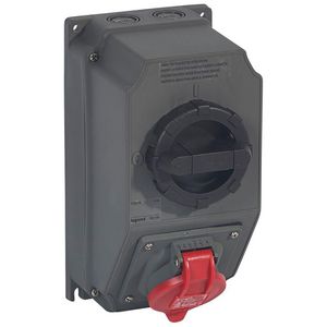 Wandcontactsdoos gesch. 400V 16A 4-polig IP44 Hypra