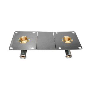 Muurplaat dubbel persaansluiting 28PF 2x (20x1/2"bi.) 150mm in montageplaat VVE=15
