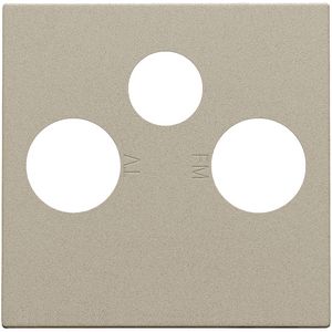 Afwerkingsset 2 enkelvoudige coaxaans. TV/FM/Satt. champagne