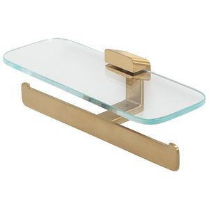 Closetrolhouder dubbel goud geborsteld planchet transp.glas SHIFT