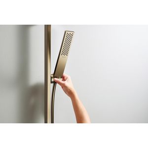 Unica glijstang E Puro 65cm met easy slide handdouchehouder en Isiflex doucheslang 1600mm Brushed Bronze