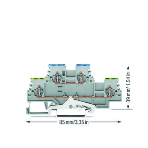 2-etageklem Aard-/rijgklem 1,5mm² grijs 279-517 VVE=50