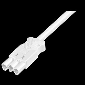 Aansluitsnoer male 3-polig 1,5mm² 100cm LV wit Eca (AC166 ALCGS/315 100)