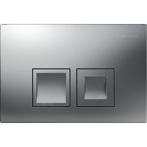 Bedieningsplaat 2-toets Delta25 SQUARE (voorheen Delta35) mat chroom