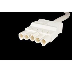 Aansluitsnoer male 5-polig 1,5mm² 100cm LV wit Eca (AC166 ALCGS/515 100)