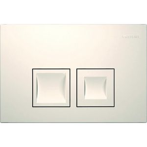 Bedieningsplaat 2-toets Delta25 SQUARE (voorheen Delta35) Alpien wit VVE=10
