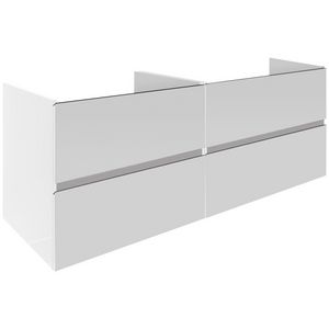 Onderkast (120x45cm) met 4 lades greeploos afgeschuind - S2 - White