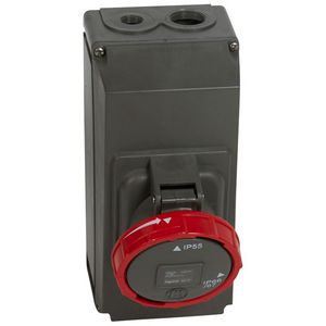 Opbouw wandcontactdoos 400V 63A 4-polig IP67 Hypra