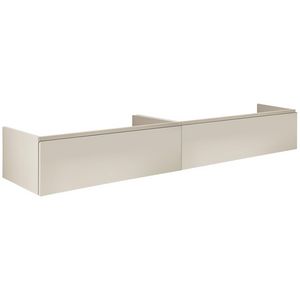 Onderkast (140x50cm) met 2 lades naast elkaar greeploos afgeschuind - S3 - White hoogglans gelakt