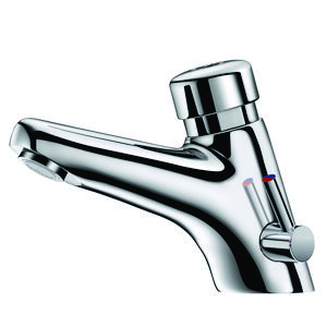 Wastafelmengkraan F3/8" zelfsluitend 7sec +stopkraan 2
