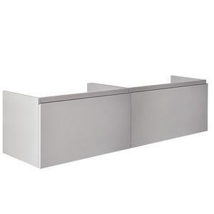 Onderkast (140x45cm) met 2 lades hoog naast elkaar greeploos afgeschuind - S2 - Zwart Mat kunststof