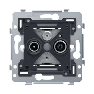 Sokkel 2 enkelvoudige coaxaansl.en TV en FM en satteliet