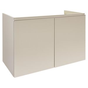 Onderkast (80x45cm) met 2 deuren greeploos afgeschuind - S3 - Zwart Mat kunststof