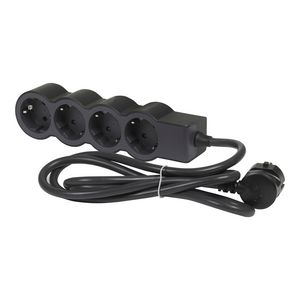 Contactdoos standaard 4x2P + A 5m. zwart VVE=10