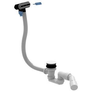 Verlengde afvoer- en overloopcombinatie afvoer stone white overloop chroom U90959161