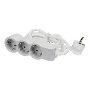 Contactdoos standaard 3x2P + A 5m. wit-grijs VVE=10